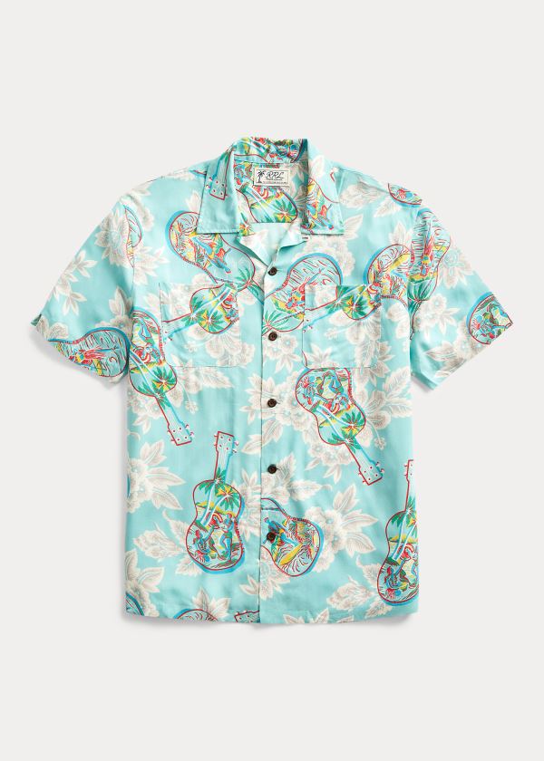 Men's Ralph Lauren Tropical-Print Camp Shirts | 726918ZCI